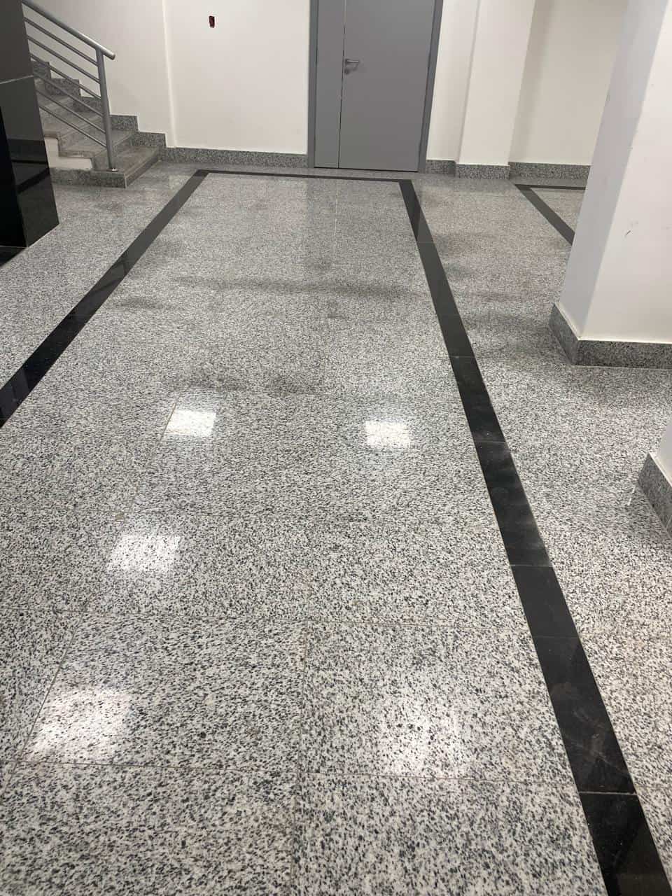 Granite corridor flooring, cut to drawing