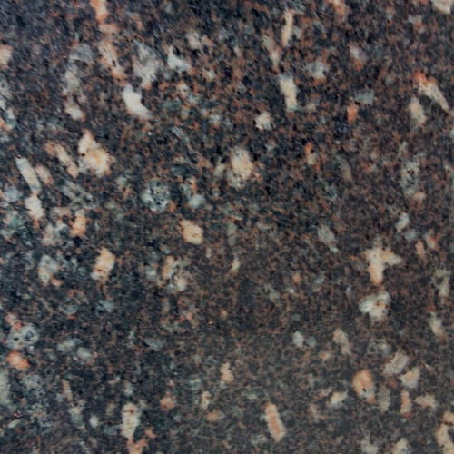 Nero Aswan granite slab face, photographed for the factory catalog — deep grey overall.