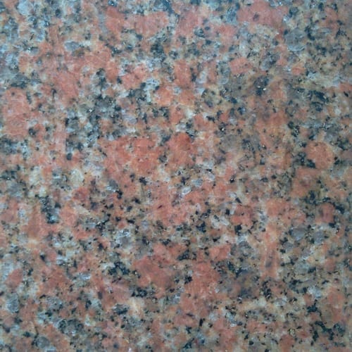 Rozita granite slab face, photographed for the factory catalog — mid-toned grey overall.
