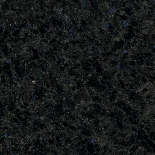 Angola Blue granite slab face, photographed for the factory catalog — near-black grey overall.