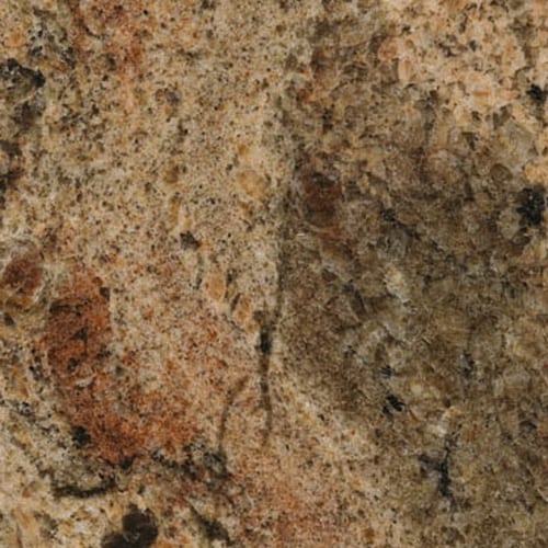 Crema Bordeax granite slab face, photographed for the factory catalog — mid-toned brown overall.