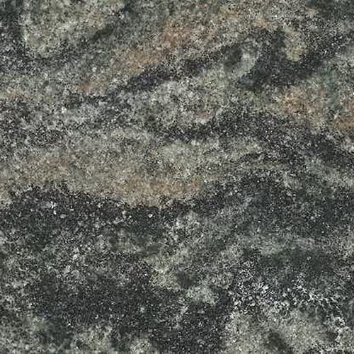 Itagreen granite slab face, photographed for the factory catalog — deep grey overall.