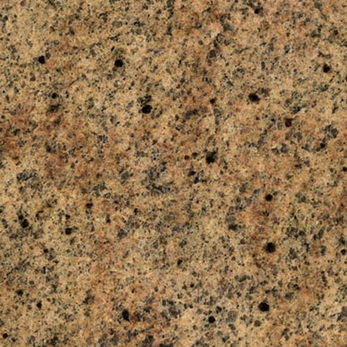 Madura Gold granite slab face, photographed for the factory catalog — mid-toned brown overall.