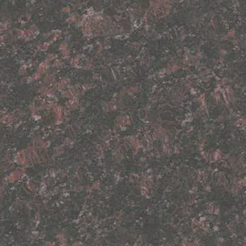 Tan Brown granite slab face, photographed for the factory catalog — deep grey overall.