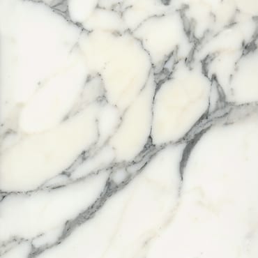 Arabescato Cervaiole marble slab face, photographed for the factory catalog — near-white warm beige overall.