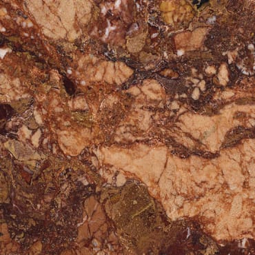 Breccia Pernice Scura marble slab face, photographed for the factory catalog — mid-toned brown overall.