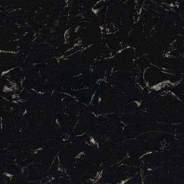Nero Marquina marble slab face, photographed for the factory catalog — near-black grey overall.