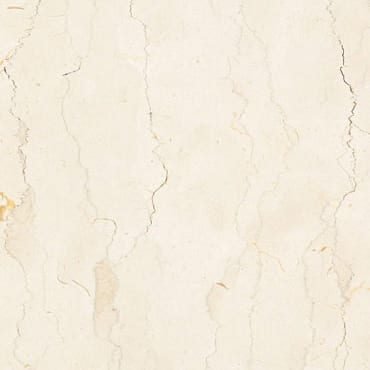 Perlino Bianco marble slab face, photographed for the factory catalog — near-white amber overall.